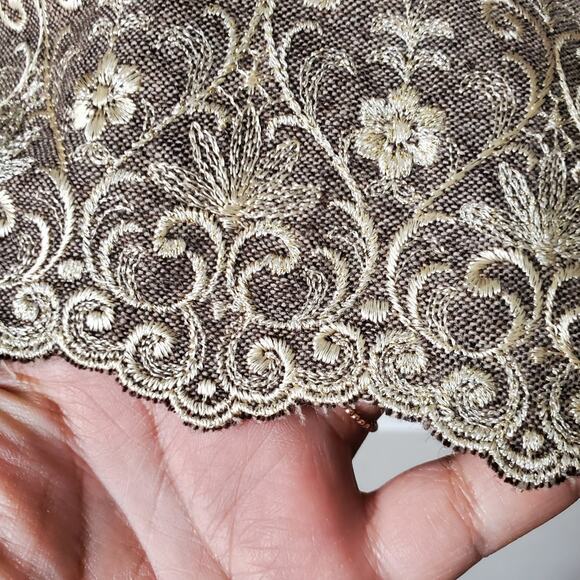 Antonio Melani Tan Tweed Embroidered Pencil Skirt 8 Neutral Lady Corporate - Picture 3 of 15